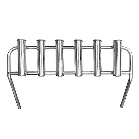 Suporte Rack Porta 6 Varas Caniço Alumínio Polido P/ Barco