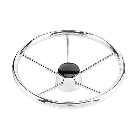 Volante Náutico Aço Inox Universal 395 mm Para Barco Lancha