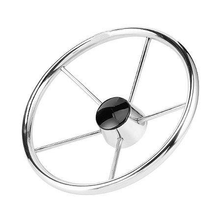 Volante Náutico Aço Inox Universal 457 mm Para Barco Lancha