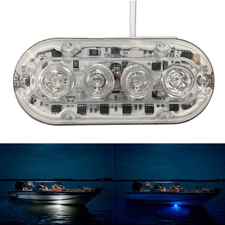 Luz Subaquática 4 LEDs 12v Para Barco Lancha Piscina