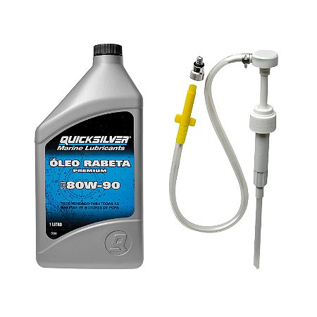 Óleo Mercury SAE 80w-90 + Bomba P/ Troca de Óleo Rabeta