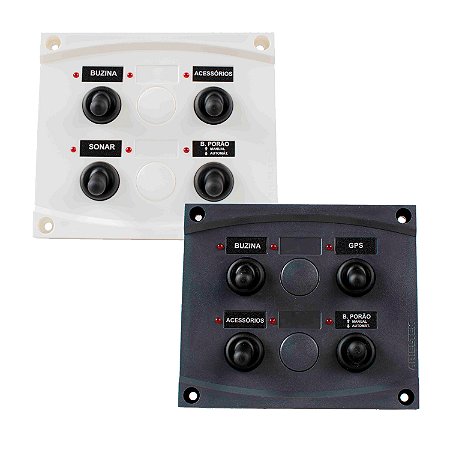 Painel Comando Elétrico Náutico 4 Funções 12V Barco Lancha