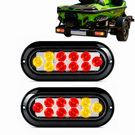 Par Luz Lanterna Carreta LED Reboque Barco Lancha Jet Ski
