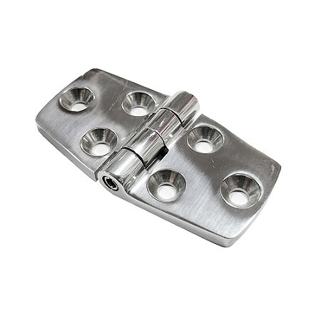 Dobradiça Aço Inox 6 Furos 77x37 P/ Tampa Porta Barco Lancha