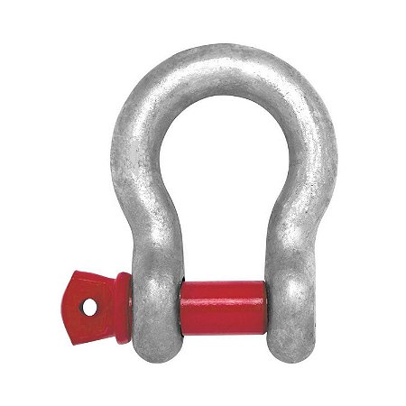 Manilha Curva Com Pino Roscado 3/4" Aço Galvanizado 4750 Kg