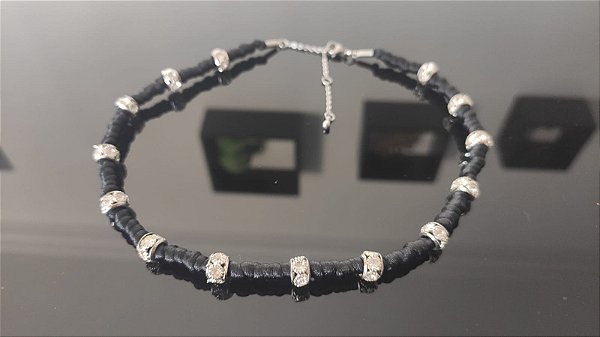 Colar Choker Preto com Strass