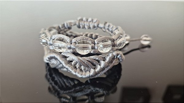 Dupla Macramé Cristal Prata