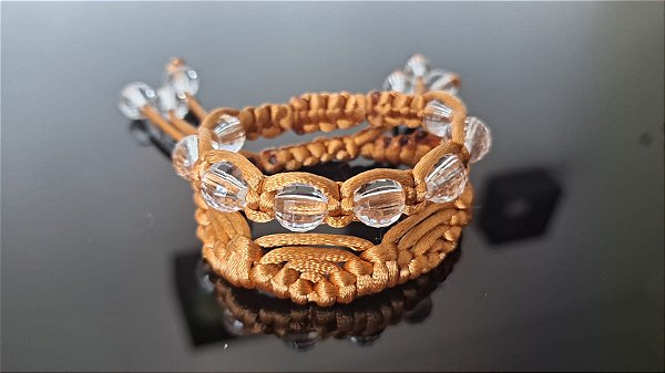 Dupla Macramé Cristal Dourado
