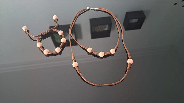 Pulseira e Colar Veludo