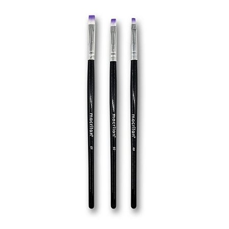 KIT C/3 PINCEIS PARA UNHA EM GEL MACRILAN