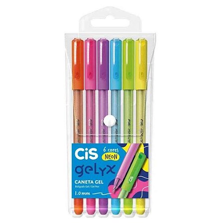 Caneta Gel Gelyx 1.0 mm 6 cores Neon Cis