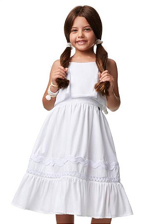 Vestido Pétala Branca Kids