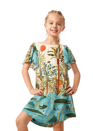 VESTIDO CURTO PANTANAL MC - UNICA - CamuCamu - Moda Infantil