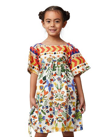 Vestido Curto Floral Botânico Kids