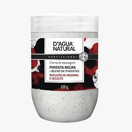 Creme de Massagem PIMENTA NEGRA 650G - D'gua Natural