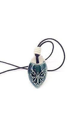 Colar Difusor de Aroma Pessoal - Borboleta - Verde
