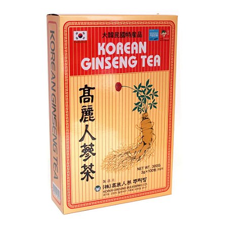 Chá de Ginseng Coreano (Korean Ginseng Tea) 300g - Caixa c/ 100 pacotes