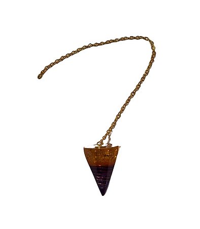 Pendulo de Orgonite - Saint Germain (Ametista com Ouro)