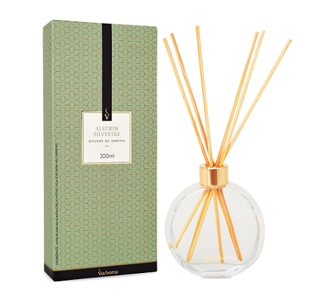 Difusor de Varetas Via Aroma 200ml - Alecrim Silvestre