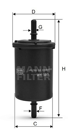 Filtro de Combustível VW Citroen Renault Honda Nissan Hyundai Mann WK58/3