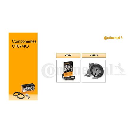 Kit Correia Dentada Celta Onix Prisma Doblo Idea Strada Contitech CT874/K3