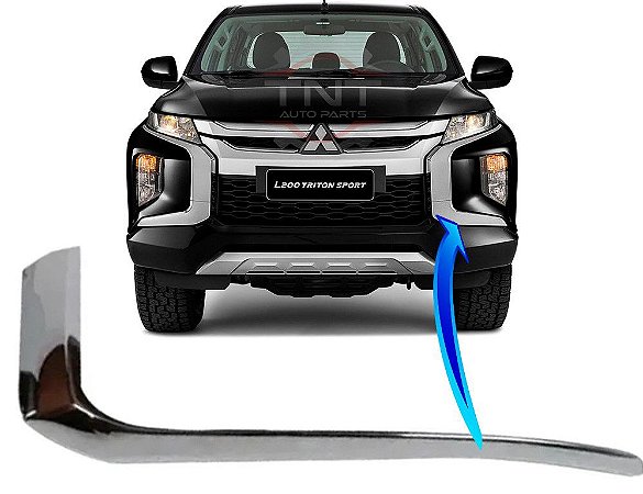 Moldura  L200 Triton Aplique Friso Cromado Parachoque Inferior Esquerdo 2020 a 2024