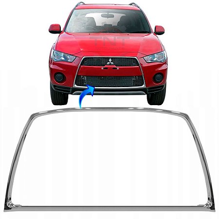 Moldura Friso Cromado Grade Parachoque Outlander 2010 a 2013