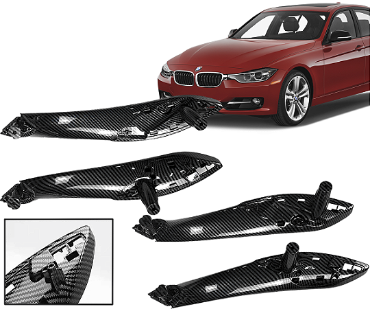 Kit Puxador Porta 316i 320i 328i Sedan F30 2012 a 2019 Cor Carbono