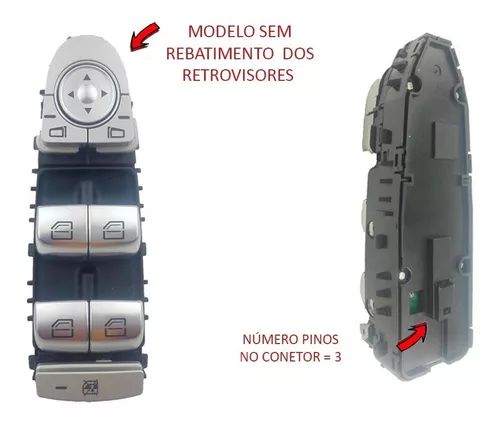 Botão Vidro Elétrico C180 2015 S/ Rebatim Diant Esq Preto