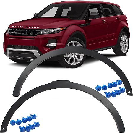 Par Alargador Moldura Friso Aplique Paralama Dianteiro Evoque 2011 a 2018 Com Furo