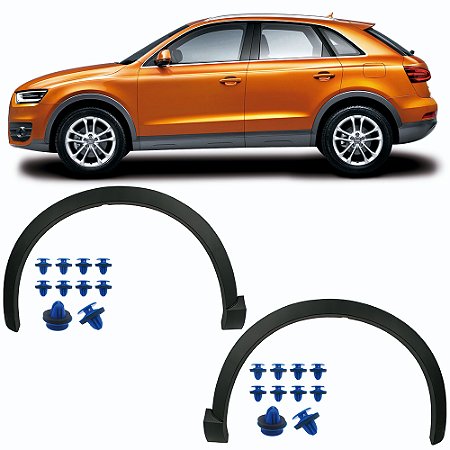 Par Moldura Alargador Friso Paralama Dianteiro Audi Q3 2012 a 2019