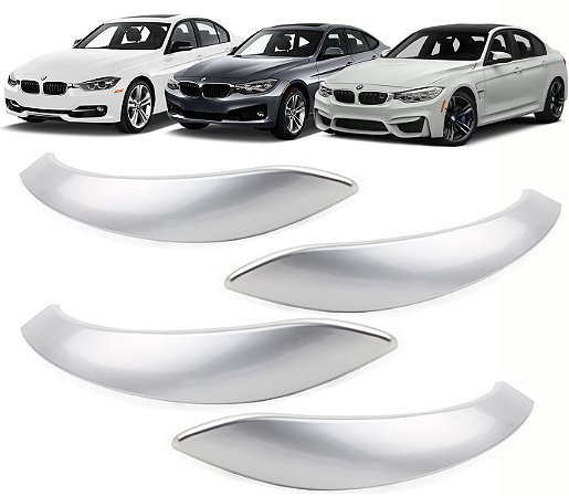 Kit Capa Puxador Porta Interna Bmw 320i 2013-2019 Prateado