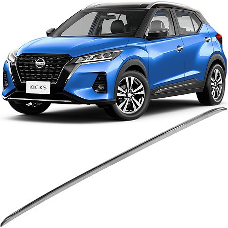 Moldura Spoiler Cromado Parachoque Kicks 2021 2022 2023