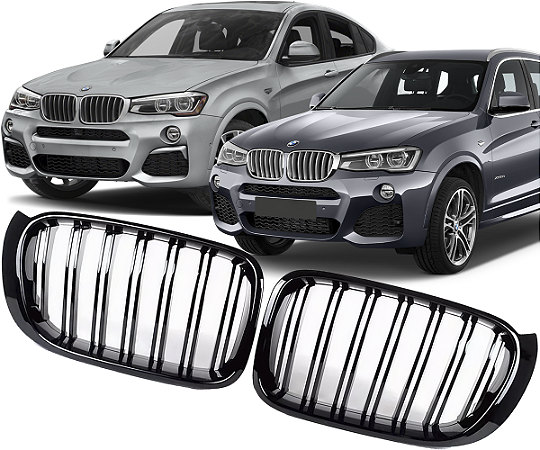 Par Grade Filete Duplo Black Piano Bmw X3 F25 X4 F26 2014 a 2018