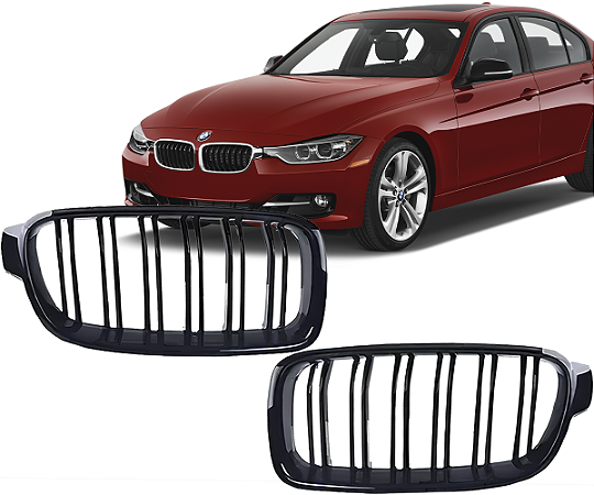 Par Grade Filete Duplo Black Piano Bmw 316i 320i 328i F30 2013 a 2017