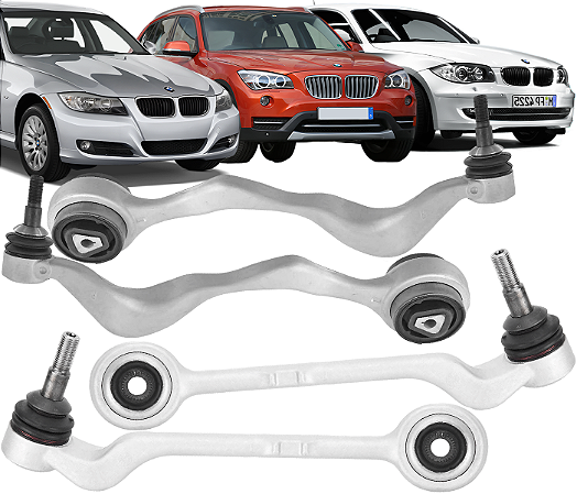 Kit Braço Suspensão Reto e Curvo Bmw 120i 320i 2005 a 2012 Bmw X1 2009 a 2015 N46