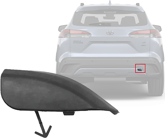 Tampa Reboque Parachoque Traseiro Inferior Corolla Cross 2021 a 2024