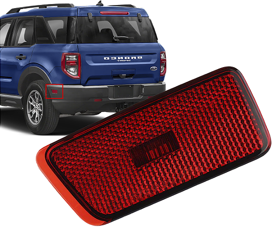 Refletor Olho Gato Lanterna Esquerda Lateral Parachoque Traseiro Ford Bronco Sport 2022 a 2025