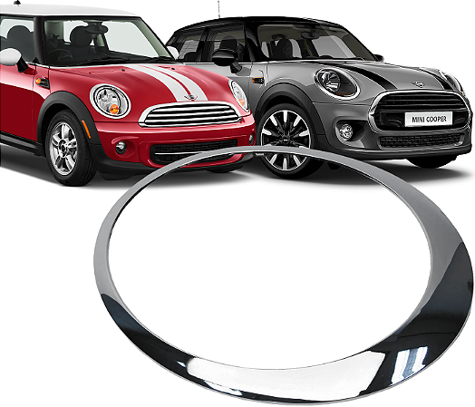 Moldura Aro Cromado Farol Direito Mini Cooper S Clubman Roadster Coupe R55 R56 R57 R58 R59 2007 a 2015