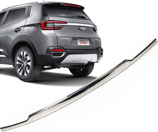 Friso Moldura Aplique Cromado Tampa Traseira Chery Tiggo 5x 2021 a 2024