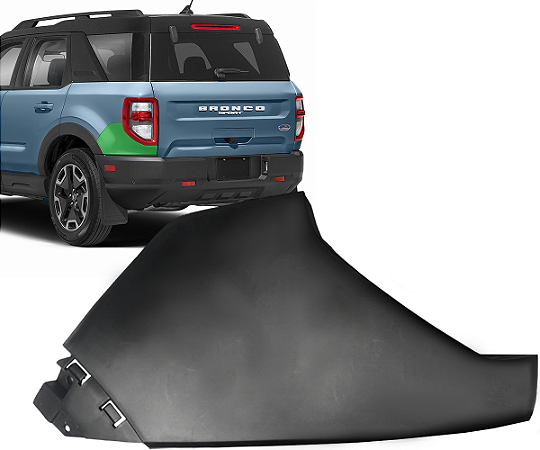 Ponteira Polaina Esquerdo Parachoque Traseiro Ford Bronco Sport 2022 a 2025