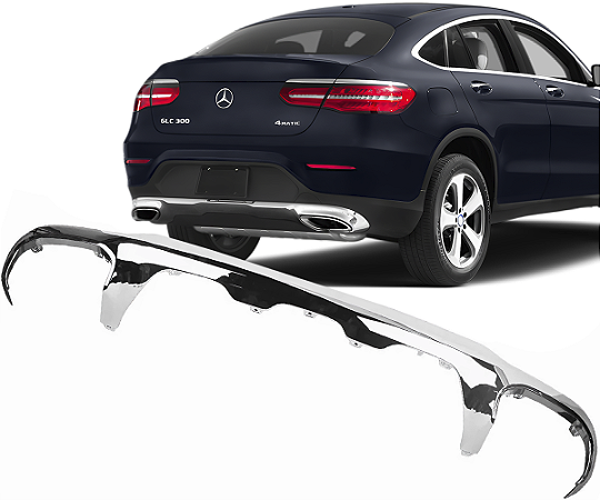 Spoiler Acabamento Cromada Parachoque Glc 220d Traseiro  2019 a 2022
