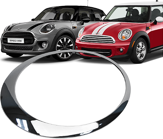 Moldura Aro Cromado Farol Esquerdo Mini Cooper S Clubman Roadster Coupe R55 R56 R57 R58 R59 2007 a 2015