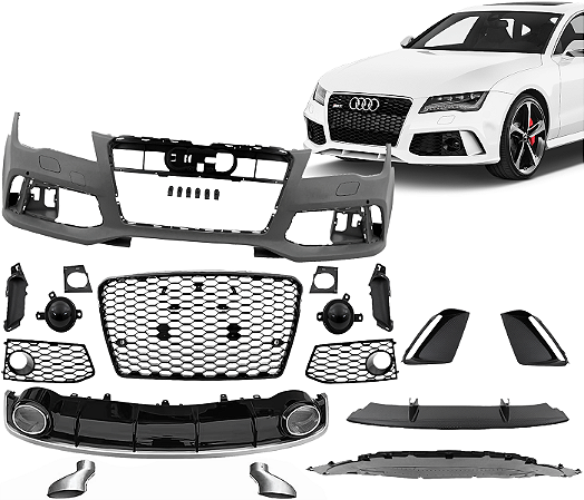Kit Audi A7 Parachoque Spoiler Transformação para Rs7 2011 a 2014