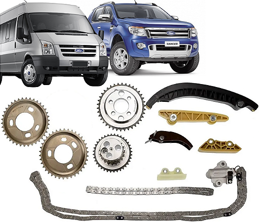 Kit Corrente Comando Distribuição Transit 2.4 2009 a 2011 Ranger 2.2 2013/