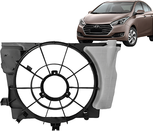 Defletor Da Ventoinha Radiador C/ Reservatorio Veloster Hb20 2013 a 2019