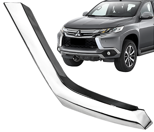 Friso Moldura Aplique Cromado Parachoque Inferior Esquerdo Pajero Sport 2019 2020