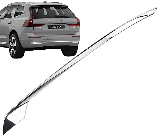 Friso Aplique Cromado Esquerdo Parachoque Traseiro Xc60 Inscription 2018 a 2021