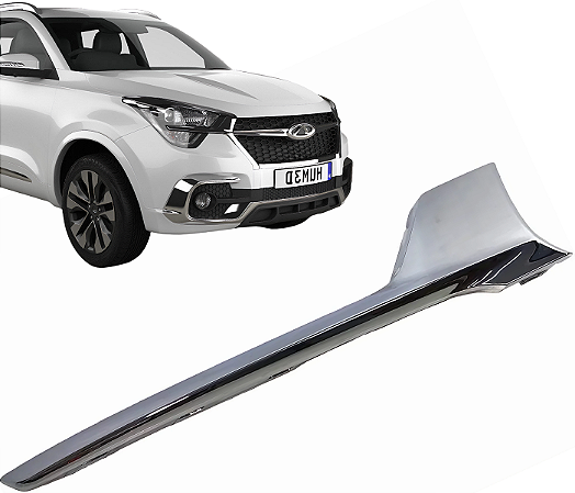 Friso Aplique Moldura Cromada Direita Farol Chery Tiggo 5x 2019 a 2020
