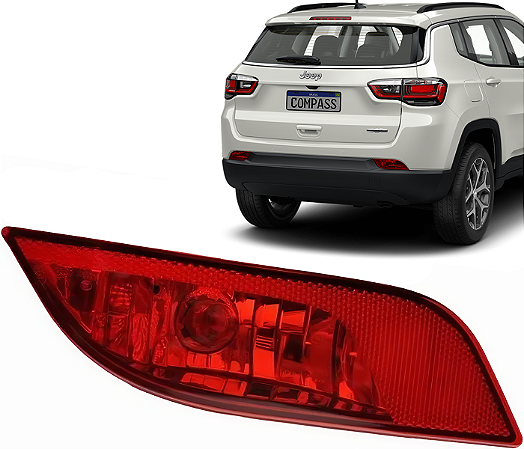 Refletor Lanterna Direita Olho Gato Parachoque Traseiro Compass 2017 a 2023